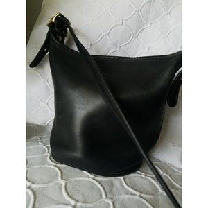 Vintage Coach MAGGIE BUCKET Black Leather Crossbody Bag 9019 USA Rare